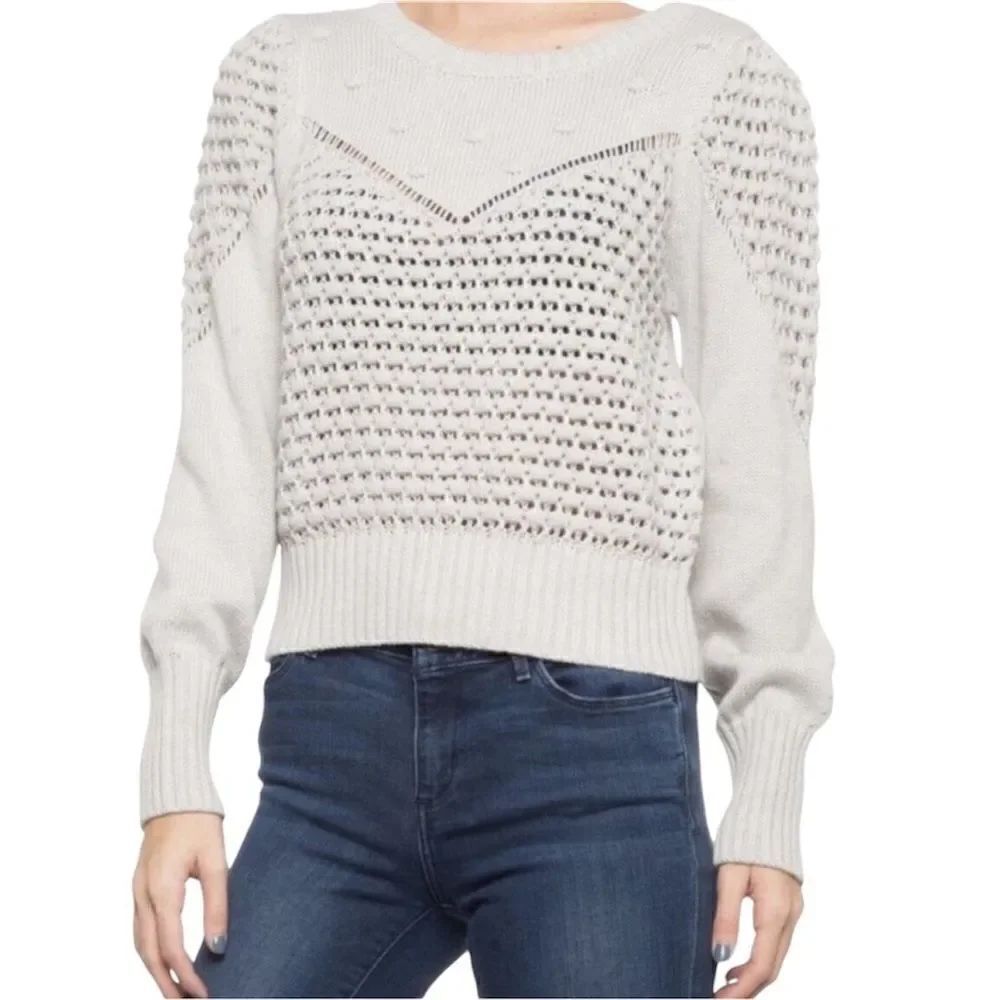 Lucky Brand | Gray Textured Dot Crewneck Sweater Size Small